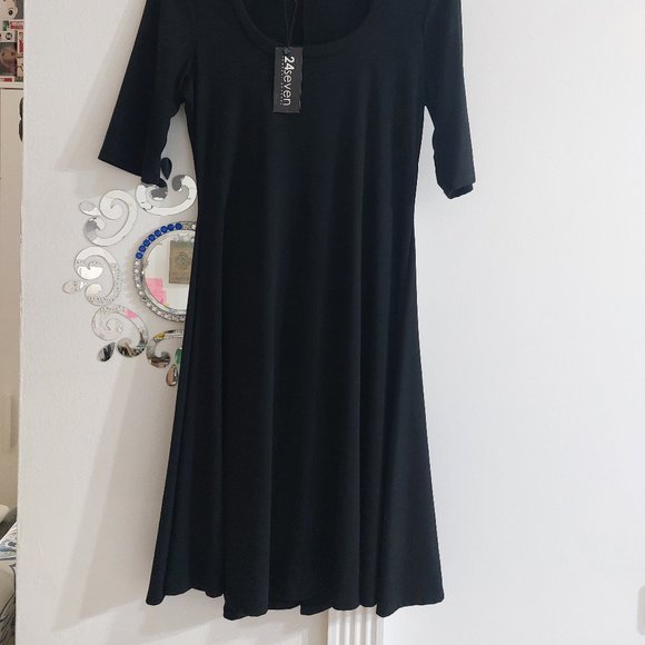 24SEVEN COMFORT APPAREL Knee Length A Line Elbow Sleeve Maternity Dress Large - Picture 8 of 9
